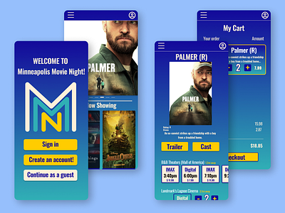 Minneapolis Movie Night (Design Project) design figma mobile design prototyping ux wireframing