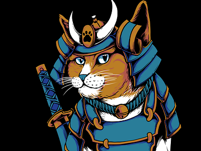 Samurai Ronin Neko Cat