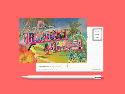 Tropical Popical Postcard ad marketing postcard print swag tropical