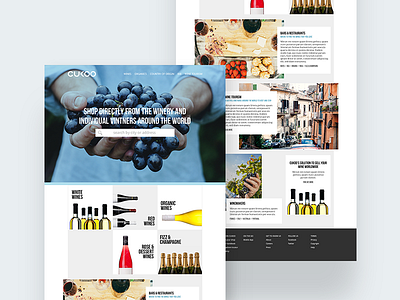 Cukoo Website Landing Page landing layout marketing typography website wine