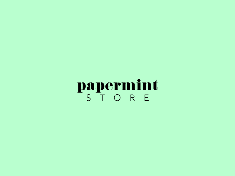 Papermint Store Logo branding gifts logo logotype marketing paper stationery