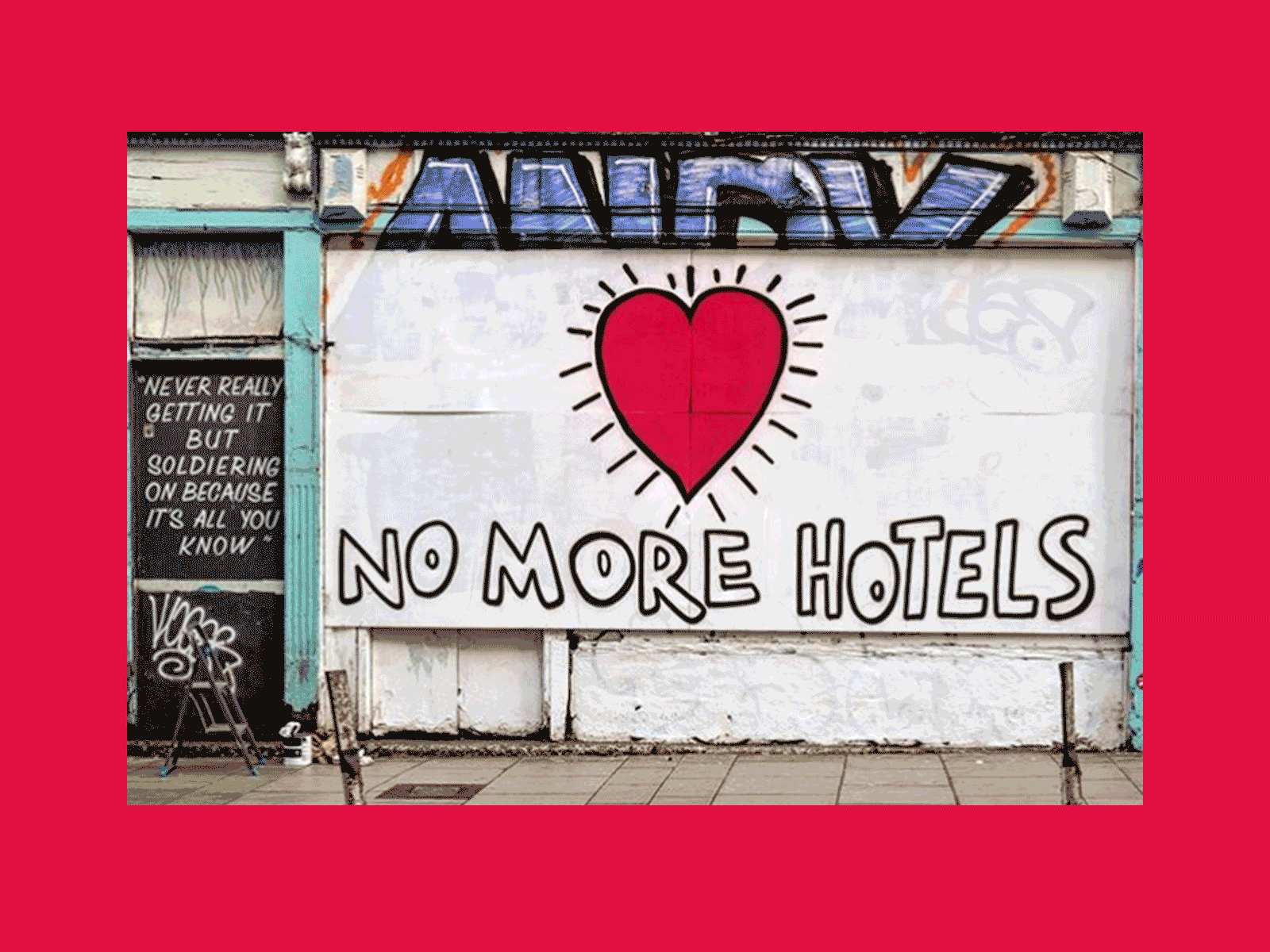 No More Hotels activism club logo love