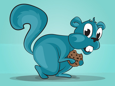 Hungry Squirrel animal cookie illustration sneaky squirrel