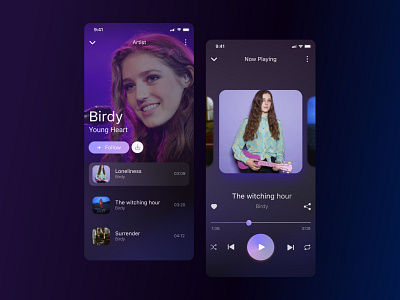 Mobile UI/UX | Music Player app design figma mobilespp ui ux