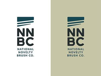 National Novelty Brush Company Logo Variation brush caps logo logo design nnbc rebrand