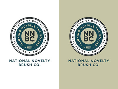 National Novelty Brush Company Anniversary Logo brush caps logo logo design nnbc rebrand