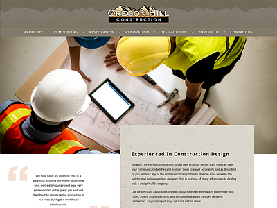 Oregon Hill Construction Website Redesign construction homepage redesign oregon hill construction web design website redesign