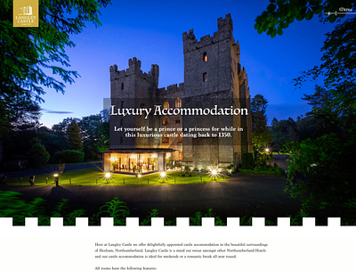 Redesign of reservation page of Langley Castle mockup ui