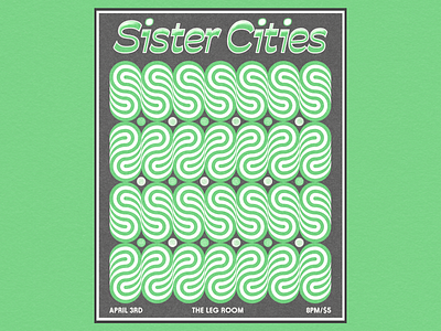 Sister Cities Gig Poster gig poster graphic design minimalist design music poster poster poster design