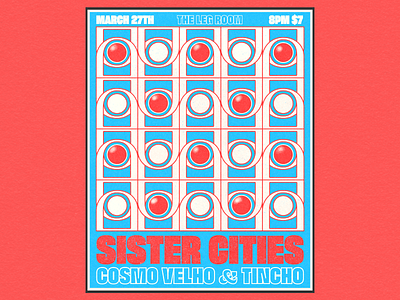 Sister Cities Gig Poster gig poster graphic design minimalism poster design
