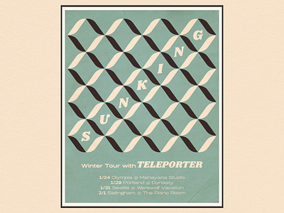 Sunking Tour with Teleporter graphic design minimalism minimalist design poster poster design show poster