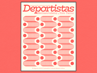 Deportistas with Hernan Rubenz and Tom Tarno concert poster gig poster graphic design minimalism poster design