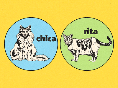 Rita e Chica Pt. 2 adobe illustrator animal logo cat logo graphic design logo partykaleta vector illustration