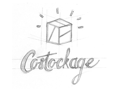 Costockage Research draft handrawn logo pen