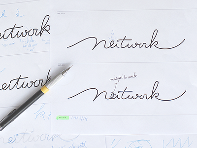 Neitwork Research hand draw logo typography
