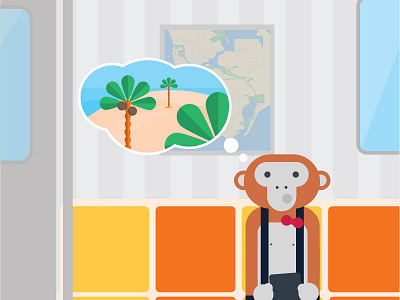 Koko on NYC's 1 train dream hospitality infographic mascot mobile monkey nyc paradise subway train transit travel