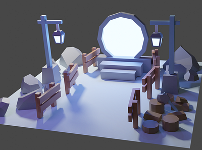 Portal Scene 3d blender design