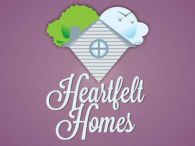 Heartfelt Homes - UnUsed Logo birds cloud heart home logo tree