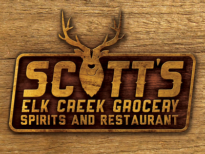 Scotts Elk Creek Grocery Logo elk grocery logo wood