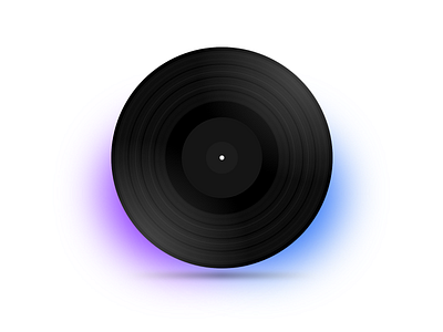 LP Record (Vinyl) analog blue gradient long play lp lp record music purple surface shadow vector vintage vinyl vinyl record