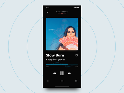 Tidal Music Player App blur cover art glow golden hour ios iphone x music shadow wave