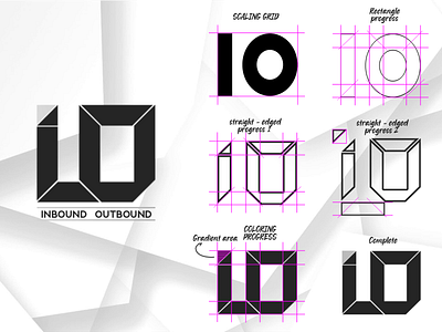 IO "INBOUND OUTBOND" CREATING PROGRESS branding design graphic design illustration logo typography