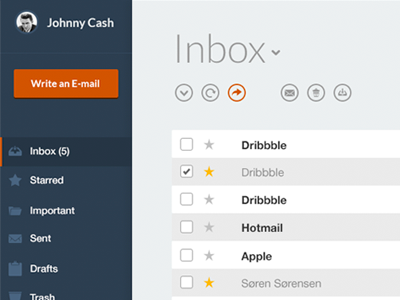 Mail Application app clean design email flat mail mail app minimal typography ui ux web