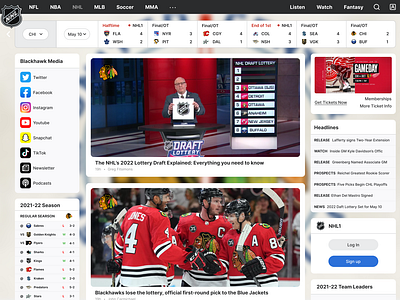 Landing Page - NHL Edition