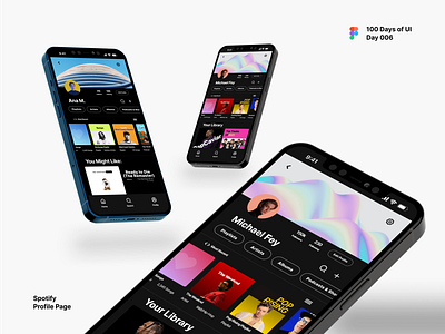 Profile Page app branding design graphic design logo spotify typography ui ux uxui