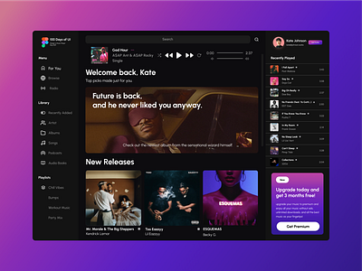 Music Player branding dailyui ui ux web