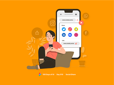 Social Share app dailyui design social ui ux web