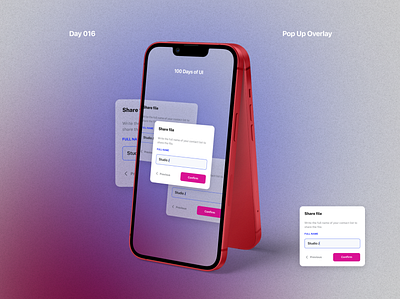 Pop Up/Overlay DailyUI 016 app dailyui ui ux
