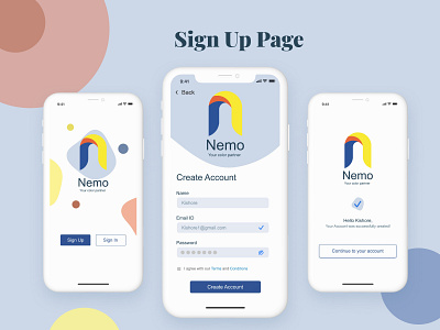 Sign Up Page | Daily UI 001 animation app branding design logo mobile prototype typography ui ux