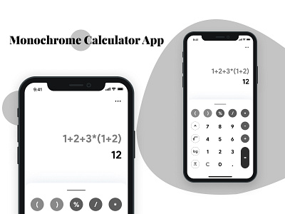 Calculator App UI Design | Daily UI 004 app black calculator design mobile app monochrome prototype ui ux white