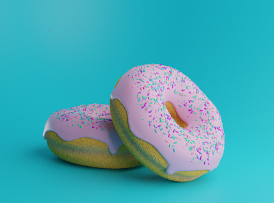 Two donuts 3d animation design donuts food graphic design illustration tasty