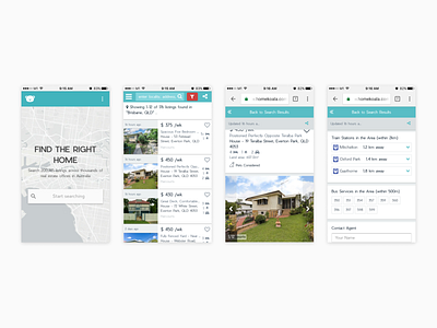 Webapp Mobile - Real Estate Search for Australia design ui website