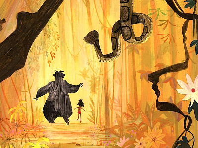 India: The Jungle Book animation art collage disney gallerynucleus illustration jungle book orange