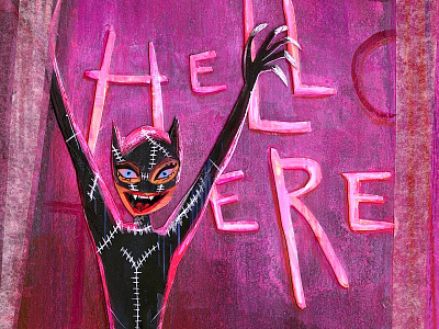 Catwoman, Hell Here art catwoman collage dc dccomics illustration meow