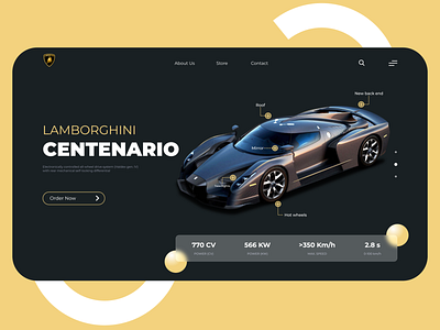 Lamborghini adobexd app branding design flat graphic design homepage icon illustration landingpage logo minimal ui uiux ux web web page web site website design