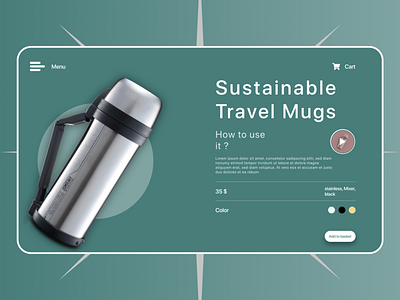 Travel Mugs adobexd app branding design e commerce ecommerce flat flat ui design large heading makeup minimal mobile app design mobile ui oversized shapes ui uiux ux web web design