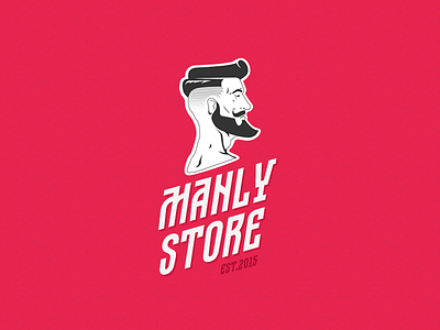 Manly Store Logo barber bird cut hair logo man manly