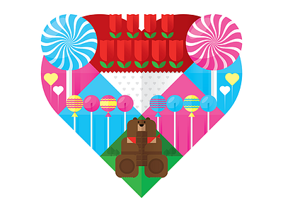 Valentine 2015 flat design illustration love valentine