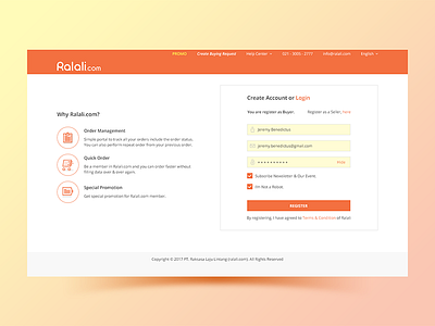 Ralali Registration Page