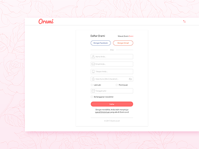 Orami Registration Page orami orami.co.id registration registrationpage ui uiux weeklychallenge