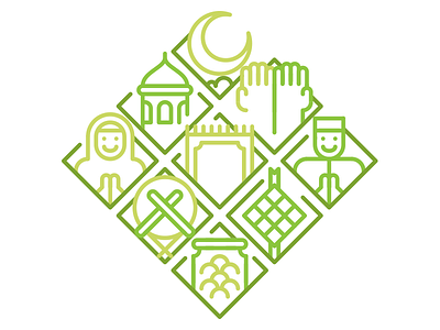 Eid Mubarak 2018 2018 eid eidmubarak flat green icon illustration mubarak vector