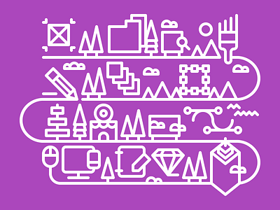 Design Course Ad adobe illustrator icon icons outline purple sketch