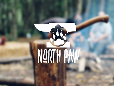 North Paw anvil blacksmith logo paw