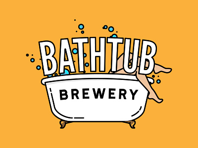 Bathtub Brewery bathtub branding brewery logo