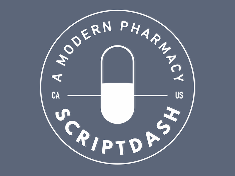 ScriptDash badge logo branding pharmacy startup logo