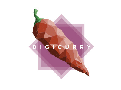 Digicurry chili illustration logo vector